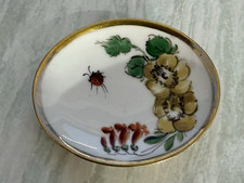 Fürstenberg Porzellan Schälchen handbemalt Blumen Marienkäfer Goldrand signiert