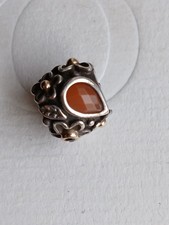 Original Pandora Element, Oranger Mondstein, Schwarzer Diamant, bicolor, retired