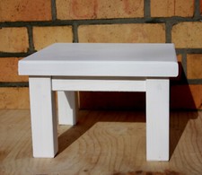 Sitzbank,Schemel, Hocker, Blumenbank aus Fichte weiß mit 4 Füßen 30 x 30 x 20cm