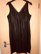 Vintage Unterkleid mit Spitze Gr.XL schwarz glänzend neu
