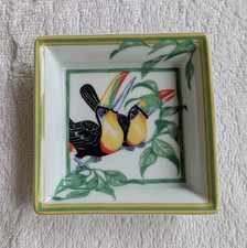 HERMES Toucans Ablage Schälchen Tablett Miniteller Aschenbecher Tukane SELTEN