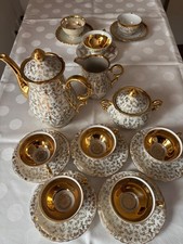 Mocca-Service Porzellan, Golddekor, Mitterteich Bavaria