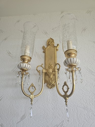 Vintage wandlampe kristall - wandlampe,