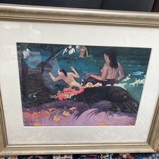 Bild Kunstdruck von Paul Gauguin, Fatata te Miti, mit Rahmen, Top
