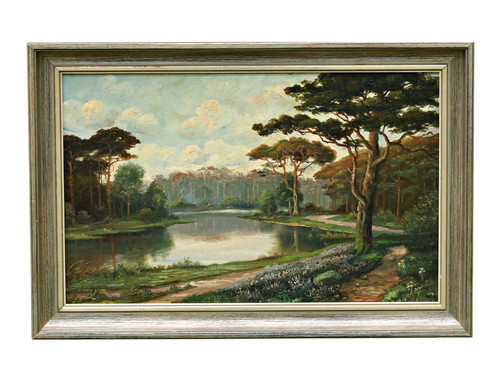 Altes ölbild auf karton - auf,