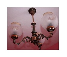 Vintage Krone Decken Leuchter RUTA-I VATRA Milchglas Schirm Metall UdSSR + TOP