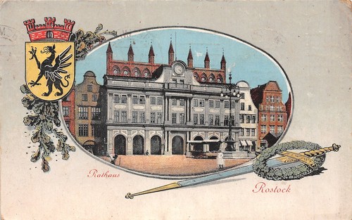 401888 rathaus rostock - 401888), ak