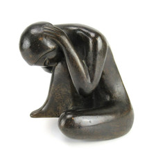 Abstrake Bronze Figur signiert