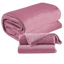 Kuscheldecke flauschig 220*240cm Tagesdecke Fleecedecke Pink