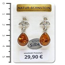 Natur Bernstein Ohrringe Ohrstecker cognac modern 90435