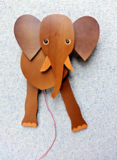 Hampelfigur  ELEFANT Holz bemalt, 80-er Jahre, 40 cm hoch