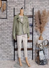 Patago superweiche Bikerjacke Lederjacke Salbei