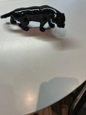 Porzellan Leopard; Panther; Gepard schwarz - Dekoration Figur
