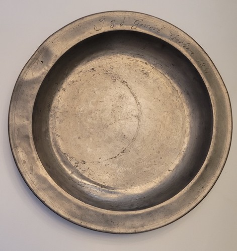 Zinnteller ø40cm antik 1861 - zinnteller,
