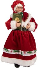 Clayre & Eef 66238 Weihnachtsfrau Figur Rot Grün 14x10x28 cm