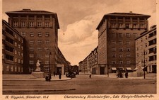 AK GEL. 1931 BERLIN CHARLOTTENBURG, KNOBELSDORFF-/ECKE KÖN.-ELISABETH-STR(BV216)