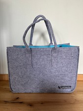 proWIN Filztasche mit Abdeckung, grau/cyan