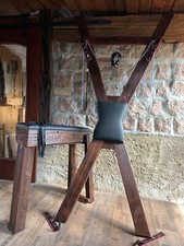 Kombination Andreaskreuz + Strafbock, Antik Möbel, Sexmöbel mit Lederbezug