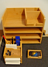 3 Teilige Schreibtisch-Organizer-Bambus-Holz- Ordnungssystem (M:33 x 24 x26cm )