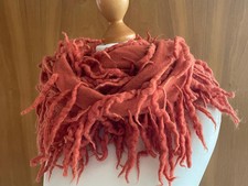 Schal, Wolle, Tait & Skyle Scotland, Orange, Filz, wie Federboa 