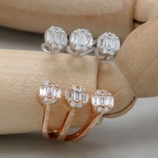 Damen Ring Gold mit 0,42ct G-vsi Diamant in 585/14K Weiß/-Rosegold - Gr. 52