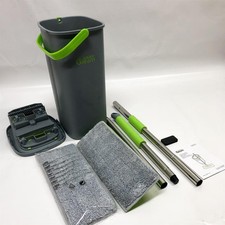 EasyGleam Wischmopp und Putzeimer Set - Flacher Bodenwischer mit Edelstahlgriff