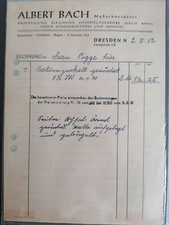 1952 "Mass-Schneiderei Albert Bach", Dresden, N, Hartigstraße