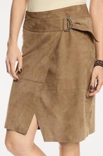 Lederrock braun 42 RICK CARDON Heine Wickelrock Ziegenvelour camel cognac NP180€