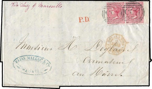 Mauritius 1873 brief - mauritius,, (2),