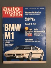 auto motor sport  Zeitschrift 1978 Heft 25 06.12.78 Alfetta 2000 GTV BMW M1 R18