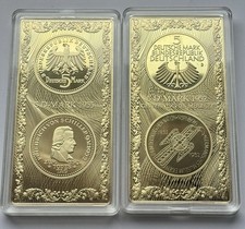 Medaillen 2 Stück vergoldet