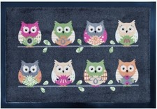 Fußmatte Eulen OWL Fußabtreter Bodenmatte 40 x 60 cm waschbar