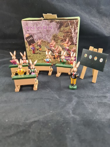 Osterdeko hasenschule holz - osterdeko,