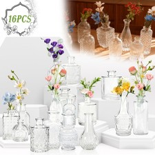 Vasenset 16 Stück Glasflaschen Mini Vasen Set Glas Blumenvase Glasvase für Deko
