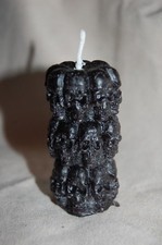 Kerze Säule Totenkopf 7cm schwarz Gothik Skull Deko