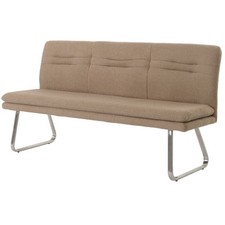 B-Ware Sitzbank MCW-H70, Lehne Stoff/Textil Bouclé Edelstahl 180cm, coffee-braun