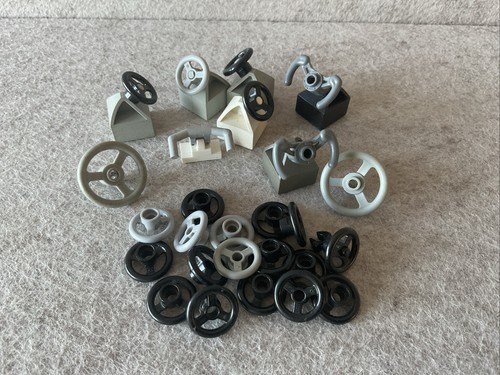 Lego schwarz grau lenkrad - 4x,