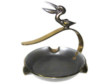 4x Top Seltene alte Werbe-Aschenbecher "PELIKAN SCHREIBGERÄTE" (Messing) Werbung