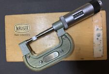 Mauser Klingen- Nuten- Bügelmessschraube. Mikrometer 0-25mm. Auflösung 0,001mm.