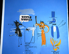 Jean-Michel Basquiat Lithographie 70 x50 cm, signiert & mit Prägestempel!