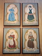 4 alte Jahreszeitenbilder