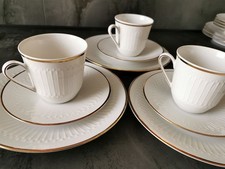 3x Luxor Goldrand Hutschenreuther Arzberg Porzellan Kaffee  Untertasse Teller