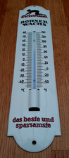 Emailleschild, Emailschild, Schild, Werbethermometer, Wichsmädel Bohner Wachs