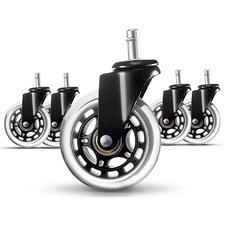 5 Stück Bürostuhlrollen Ø 11 mm Hartbodenrolle leise Stuhl Drehstuhl Ersatzrolle