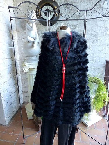 Sale 4995 echt pelz poncho - sale, m