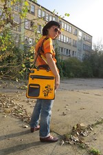 Minnie Mouse Schultertasche Laptop Handtasche gelb True VINTAGE 70er sling bag