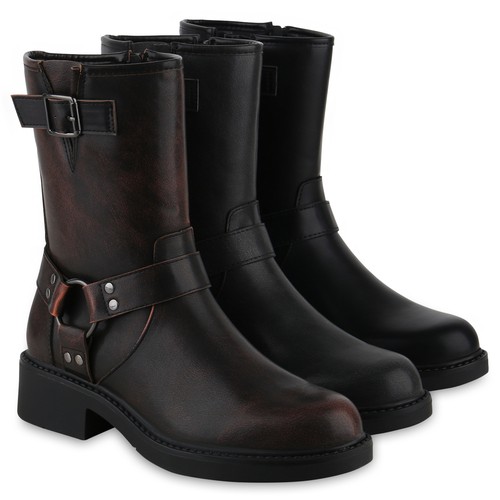 Damen biker boots stiefeletten - biker,