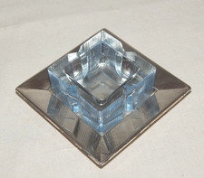 Art Deco Saliere WMF Metall mit hellblauem Glaseinsatz