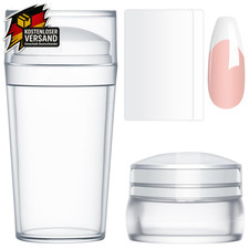 Silikon Nagelstempel Set mit Schaber French Nails Stamper Nail Art Zubehör 4 Stü