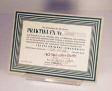 KW Garantieschein Praktina FX